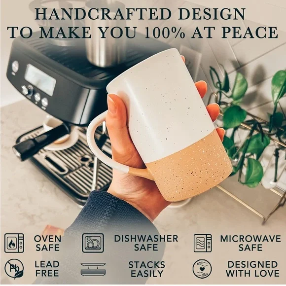 Mora Ceramics New in Box 12oz Coffee Tea  Mug Cups Set of 4 Rustic Minimalist - Picture 3 of 9